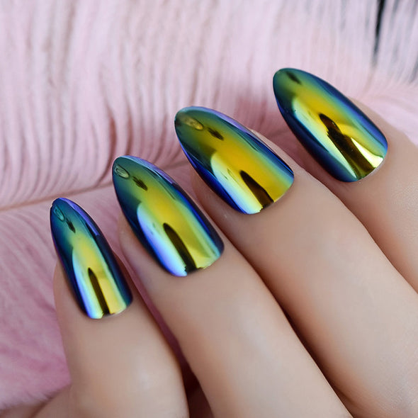 Ombre French Ballerina Fake Nail Gradeint Natural Coffin False Nails Wholesale Nails Supplier 24