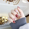 24pcs/set Fake Nails Lattice Grid Design Artificial French Multiple Colors False Nails Tips Press on Nails with Glue Sticker