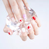 24pcs/set Fake Nails Lattice Grid Design Artificial French Multiple Colors False Nails Tips Press on Nails with Glue Sticker