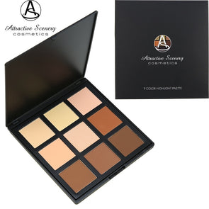 9 Colors Makeup Contour Powder Palette Attractive Scenery Brand Makeup Pallete Foundation Face Pressed Powder Concealer Cosmet