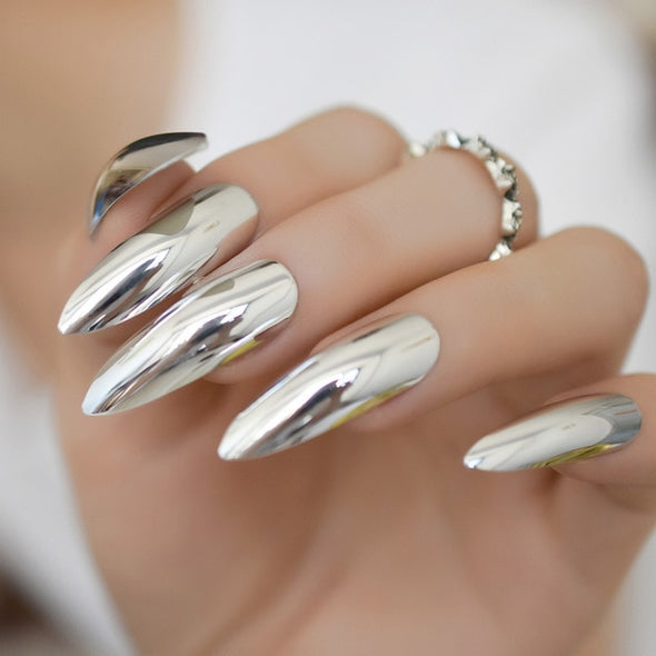 Ombre French Ballerina Fake Nail Gradeint Natural Coffin False Nails Wholesale Nails Supplier 24