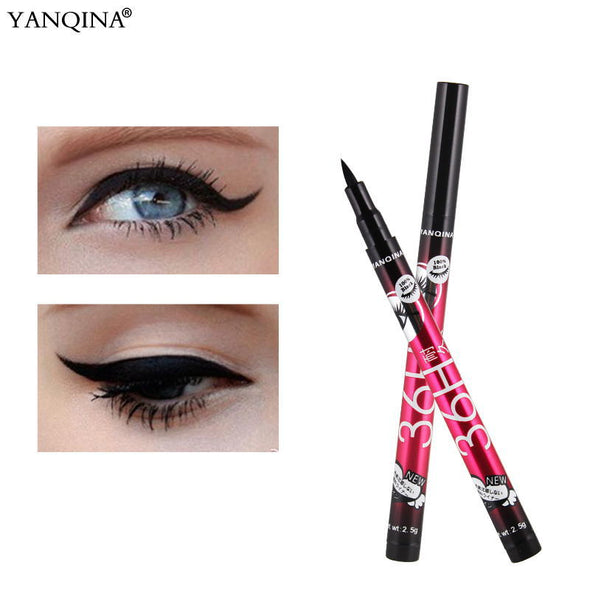 YANQINA Lasting Waterproof 36H Liquid Eyeliner Pencil Black Makeup Long-lasting Easywear Eye Liner Pen Cosmetic Lady Beauty Tool