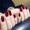 24Pcs Elegant Wine Red Christmas New Year Fake Nails Press on Nail Artificial Nail Tips with Glue Sticker Faux Ongles Unhas Gift