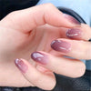 24Pcs Elegant Wine Red Christmas New Year Fake Nails Press on Nail Artificial Nail Tips with Glue Sticker Faux Ongles Unhas Gift