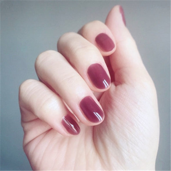 24Pcs Elegant Wine Red Christmas New Year Fake Nails Press on Nail Artificial Nail Tips with Glue Sticker Faux Ongles Unhas Gift