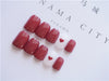 24Pcs Elegant Wine Red Christmas New Year Fake Nails Press on Nail Artificial Nail Tips with Glue Sticker Faux Ongles Unhas Gift