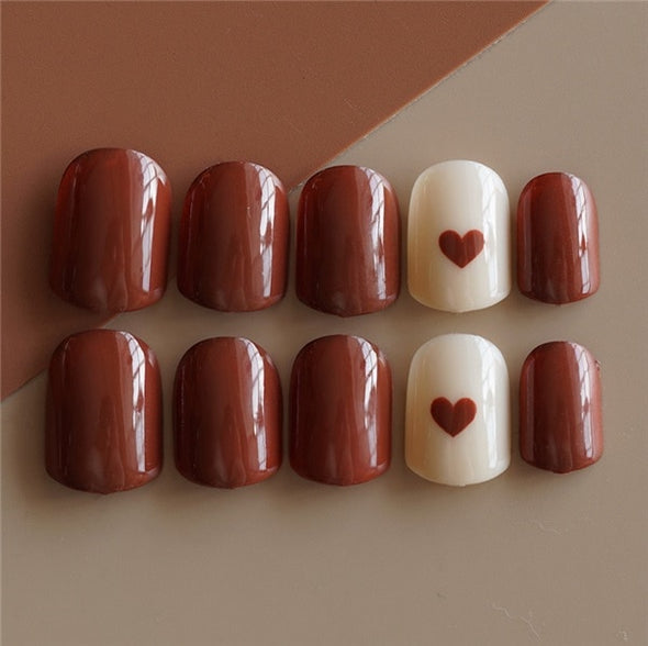 24Pcs Elegant Wine Red Christmas New Year Fake Nails Press on Nail Artificial Nail Tips with Glue Sticker Faux Ongles Unhas Gift