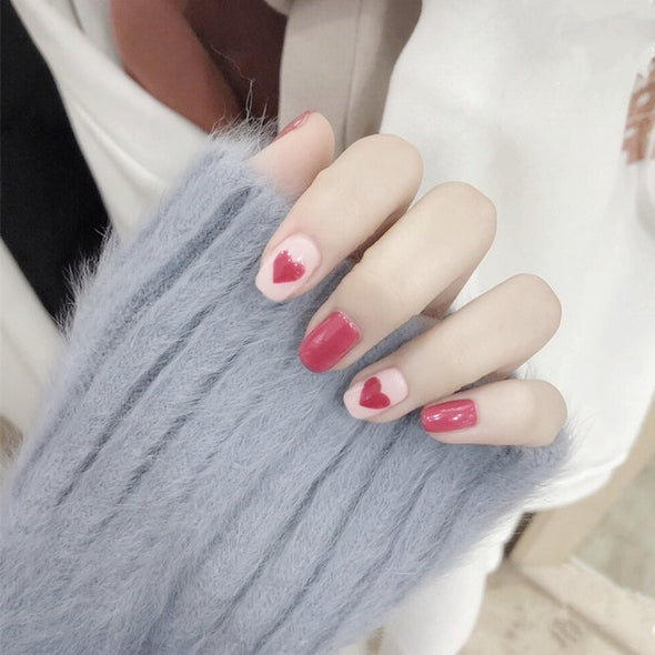 24pcs/set Fake Nails Lattice Grid Design Artificial French Multiple Colors False Nails Tips Press on Nails with Glue Sticker