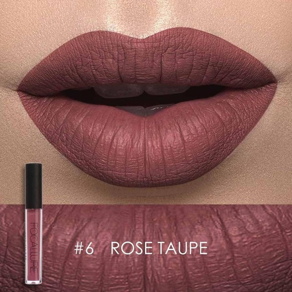 FOCALLURE Matte Lipgloss Sexy Liquid Lip Gloss Matte Long Lasting Waterproof Cosmetic Beauty Keep 24 Hours Makeup lips