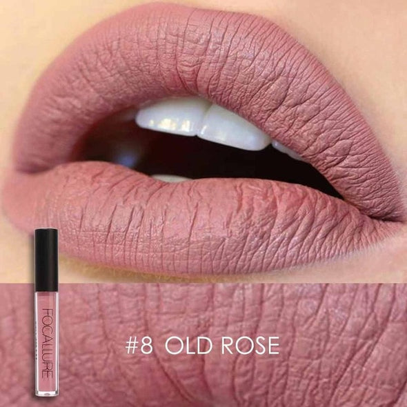 FOCALLURE Matte Lipgloss Sexy Liquid Lip Gloss Matte Long Lasting Waterproof Cosmetic Beauty Keep 24 Hours Makeup lips