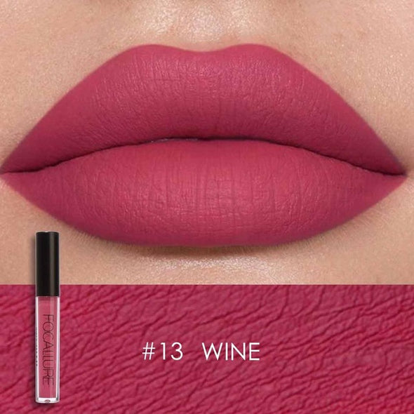 FOCALLURE Matte Lipgloss Sexy Liquid Lip Gloss Matte Long Lasting Waterproof Cosmetic Beauty Keep 24 Hours Makeup lips