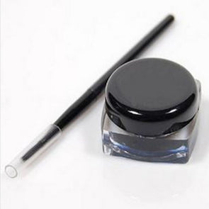1PC Waterproof Gel Eyeliner Mini Eyeliner Gel Cream With Brush Makeup Cosmetic Black Waterproof Eye Liner Makeup Cosmetics Women