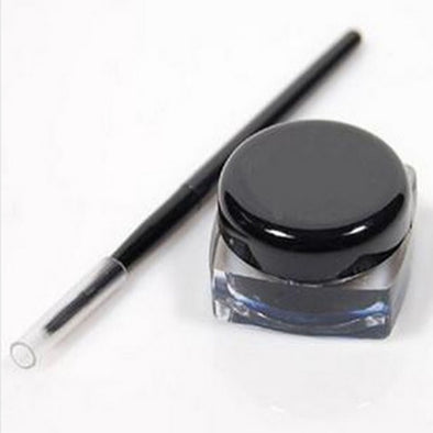 1PC Waterproof Gel Eyeliner Mini Eyeliner Gel Cream With Brush Makeup Cosmetic Black Waterproof Eye Liner Makeup Cosmetics Women