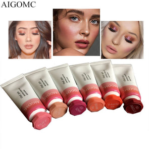 AIGOMC Makeup Liquid Blusher Sleek Silky Cloud paints Blush Lasts Long 6 Color Natural Cheek Blush Face Contour Make Up