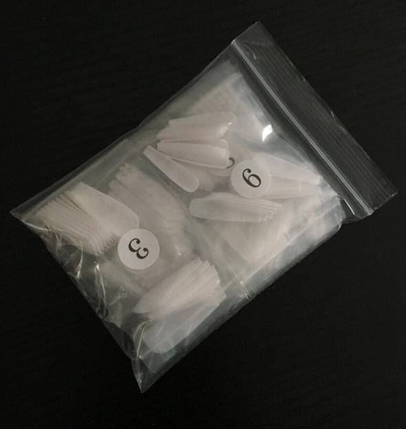 100pcs/box Fake Nail Artificial Long Ballerina Clear/Natural/white False Coffin Nails Art Tips Full Cover Manicure + Jewelry Box