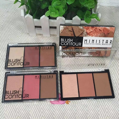 3 Colors Nose Shimmer Matter Blush Bronzer Face Contour Mineralize Blush Makeup Powder Makeup Highlight