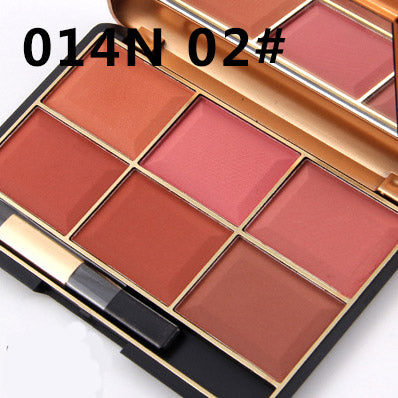 Professional Makeup Blusher Long Lasting 6 Color Minerals Powder Retro Face Base Blush Bronzers Contouring Make Up Palette